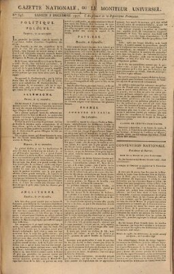 Gazette nationale, ou le moniteur universel (Le moniteur universel) Samstag 8. Dezember 1792