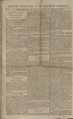 Gazette nationale, ou le moniteur universel (Le moniteur universel) Sonntag 20. Januar 1793