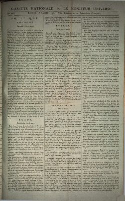 Gazette nationale, ou le moniteur universel (Le moniteur universel) Montag 15. April 1793
