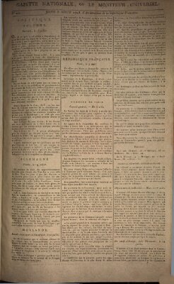 Gazette nationale, ou le moniteur universel (Le moniteur universel) Donnerstag 8. August 1793