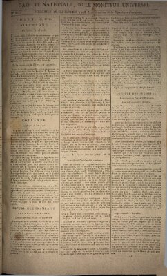 Gazette nationale, ou le moniteur universel (Le moniteur universel) Mittwoch 18. September 1793