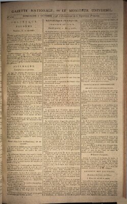 Gazette nationale, ou le moniteur universel (Le moniteur universel) Sonntag 6. Oktober 1793