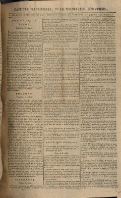 Gazette nationale, ou le moniteur universel (Le moniteur universel) Freitag 4. Juli 1794