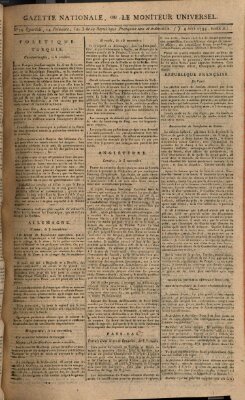 Gazette nationale, ou le moniteur universel (Le moniteur universel) Donnerstag 4. Dezember 1794