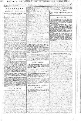 Gazette nationale, ou le moniteur universel (Le moniteur universel) Montag 13. April 1795