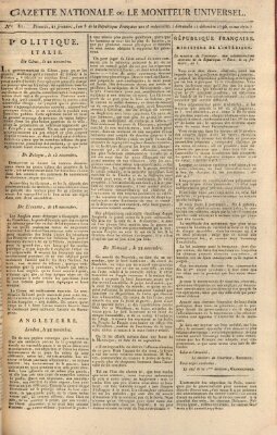 Gazette nationale, ou le moniteur universel (Le moniteur universel) Sonntag 11. Dezember 1796