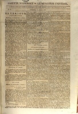 Gazette nationale, ou le moniteur universel (Le moniteur universel) Montag 13. Januar 1806