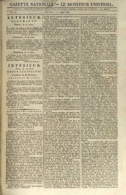 Gazette nationale, ou le moniteur universel (Le moniteur universel) Donnerstag 17. April 1806