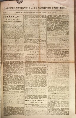 Gazette nationale, ou le moniteur universel (Le moniteur universel) Donnerstag 17. Oktober 1799