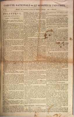 Gazette nationale, ou le moniteur universel (Le moniteur universel) Sonntag 20. Oktober 1799