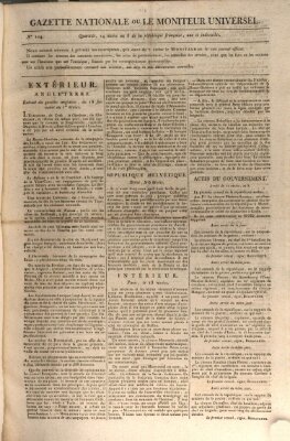 Gazette nationale, ou le moniteur universel (Le moniteur universel) Samstag 4. Januar 1800