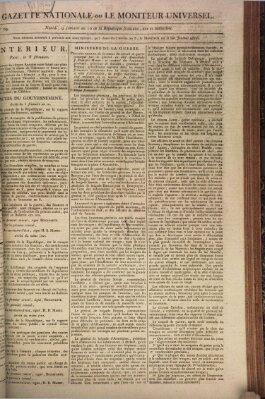 Gazette nationale, ou le moniteur universel (Le moniteur universel) Montag 30. November 1801