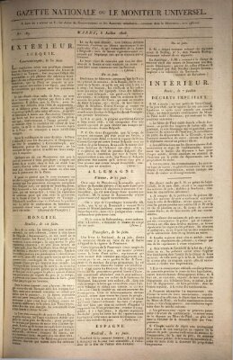 Gazette nationale, ou le moniteur universel (Le moniteur universel) Dienstag 8. Juli 1806