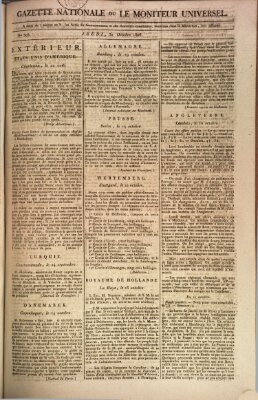 Gazette nationale, ou le moniteur universel (Le moniteur universel) Donnerstag 30. Oktober 1806
