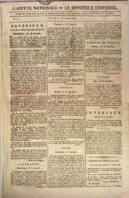 Gazette nationale, ou le moniteur universel (Le moniteur universel) Donnerstag 15. Januar 1807
