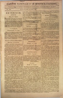 Gazette nationale, ou le moniteur universel (Le moniteur universel) Sonntag 19. April 1807