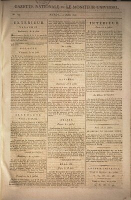 Gazette nationale, ou le moniteur universel (Le moniteur universel) Dienstag 12. Juli 1808