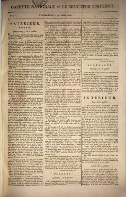Gazette nationale, ou le moniteur universel (Le moniteur universel) Freitag 29. Juli 1808