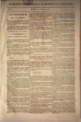 Gazette nationale, ou le moniteur universel (Le moniteur universel) Dienstag 13. September 1808