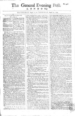 The general evening post Donnerstag 14. August 1755