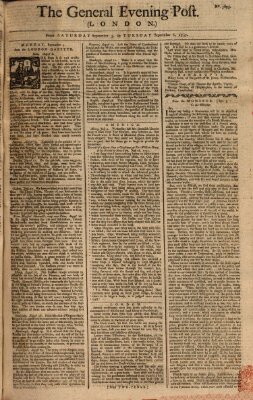 The general evening post Dienstag 6. September 1757