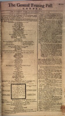 The general evening post Donnerstag 6. November 1760