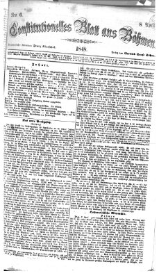 Constitutionelles Blatt aus Böhmen Samstag 8. April 1848