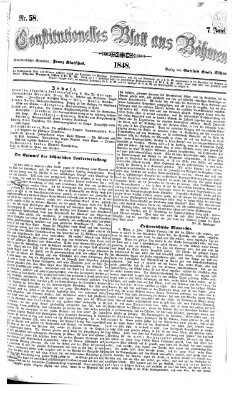 Constitutionelles Blatt aus Böhmen Mittwoch 7. Juni 1848