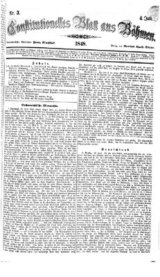 Constitutionelles Blatt aus Böhmen Dienstag 4. Juli 1848