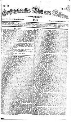 Constitutionelles Blatt aus Böhmen Mittwoch 12. Juli 1848