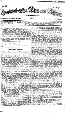 Constitutionelles Blatt aus Böhmen Dienstag 8. August 1848