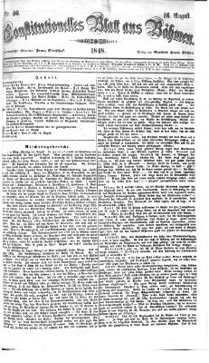 Constitutionelles Blatt aus Böhmen Mittwoch 16. August 1848