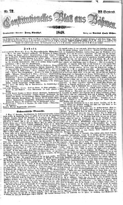 Constitutionelles Blatt aus Böhmen Freitag 22. September 1848