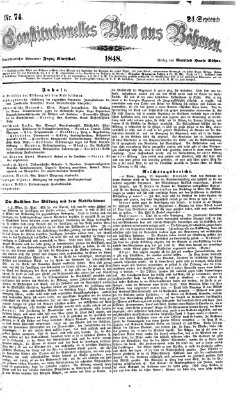 Constitutionelles Blatt aus Böhmen Sonntag 24. September 1848