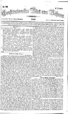 Constitutionelles Blatt aus Böhmen Mittwoch 4. Oktober 1848