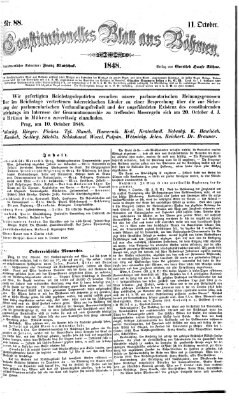 Constitutionelles Blatt aus Böhmen Mittwoch 11. Oktober 1848