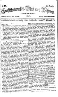 Constitutionelles Blatt aus Böhmen Freitag 20. Oktober 1848