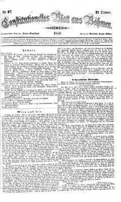 Constitutionelles Blatt aus Böhmen Samstag 21. Oktober 1848