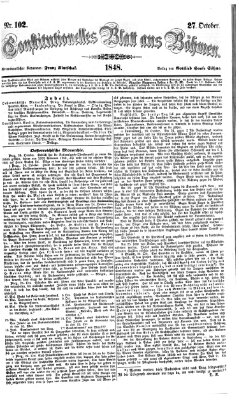 Constitutionelles Blatt aus Böhmen Freitag 27. Oktober 1848