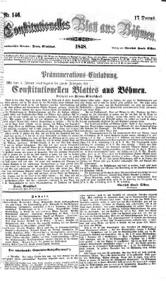 Constitutionelles Blatt aus Böhmen Sonntag 17. Dezember 1848