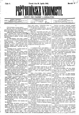 Pešťkbudínske vedomosti Dienstag 16. April 1861