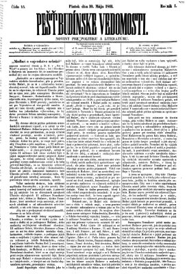 Pešťkbudínske vedomosti Freitag 10. Mai 1861