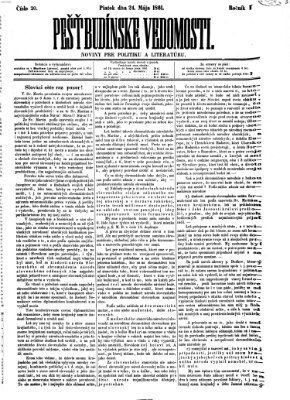 Pešťkbudínske vedomosti Freitag 24. Mai 1861