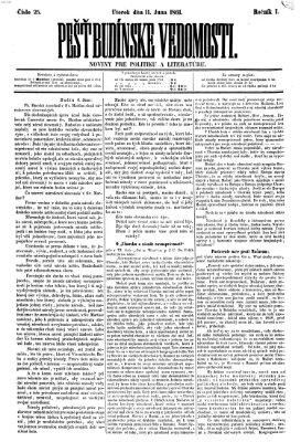 Pešťkbudínske vedomosti Dienstag 11. Juni 1861