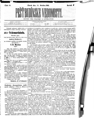 Pešťkbudínske vedomosti Freitag 11. Oktober 1861