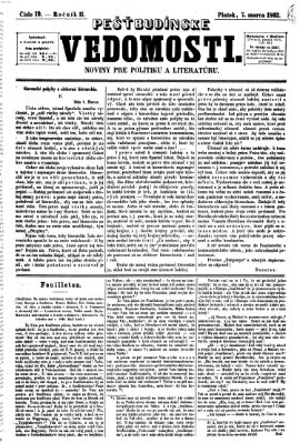 Pešťkbudínske vedomosti Freitag 7. März 1862