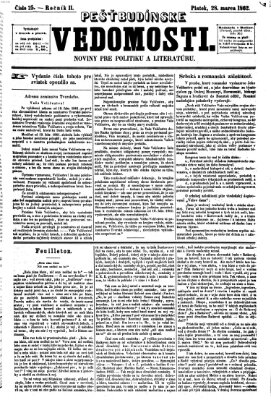 Pešťkbudínske vedomosti Freitag 28. März 1862
