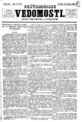 Pešťkbudínske vedomosti Freitag 23. Mai 1862