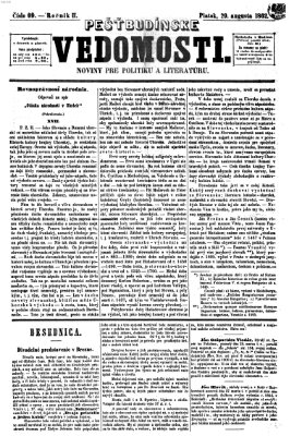 Pešťkbudínske vedomosti Freitag 29. August 1862