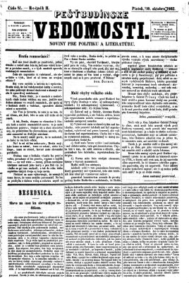 Pešťkbudínske vedomosti Freitag 10. Oktober 1862
